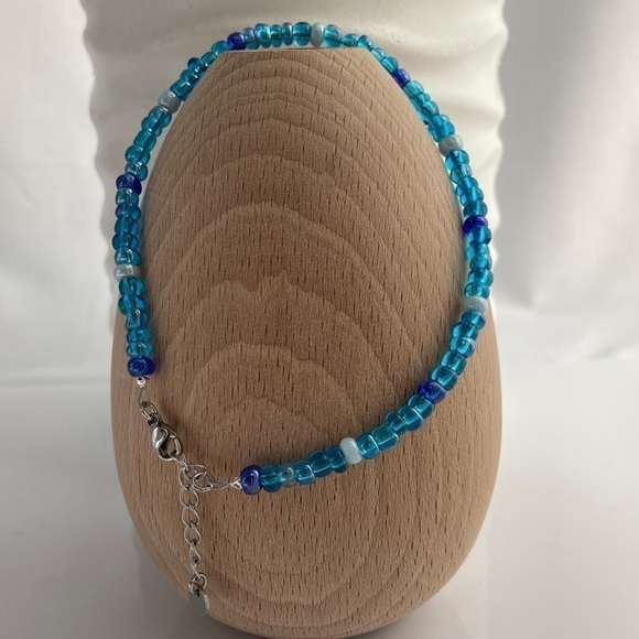 Hand Crafted Jewelry - BEADED Anklet Blue